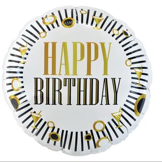balon happy birthday biały