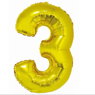 Balon z Helem Cyfra 3 złota