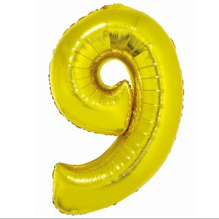 Balon z Helem Cyfra 9 złota