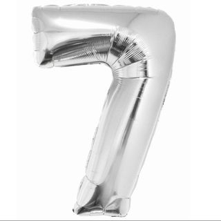 Balon z Helem Cyfra 7 srebrna