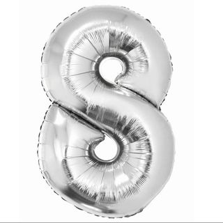 Balon z Helem Cyfra 8 srebrna