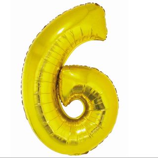 Balon z Helem Cyfra 6 złota