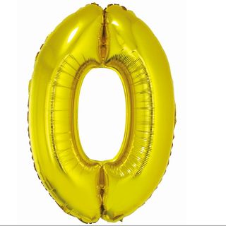 Balon z Helem Cyfra 0 złota