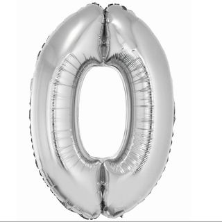 Balon z Helem Cyfra 0 srebrna