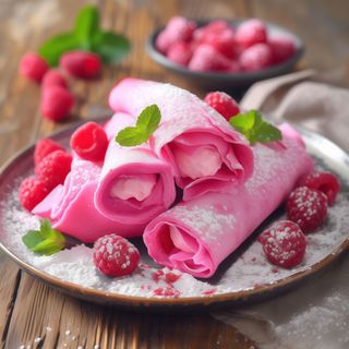 Naleśniki z twarogiem i malinami 2szt