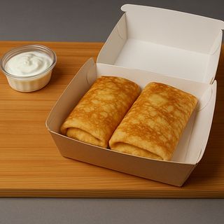 Naleśniki z twarogiem, czekoladą i bananem