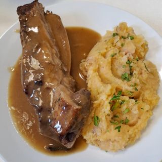 Żeberka wieprzowe , panczkraut