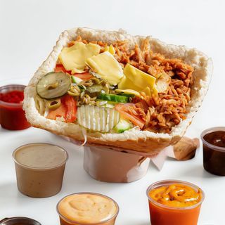 Kebab w Bułce z serem Średni