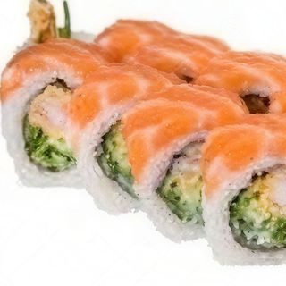 -California owijana łososiem/krewetka tempura/majonez/warzywa 