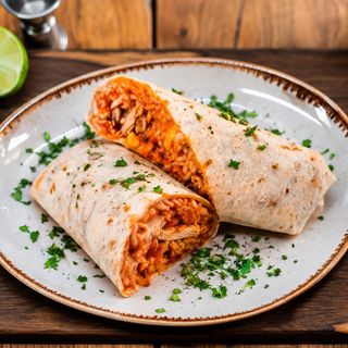 BURRITO Z SZARPANYM KURCZAKIEM I RYŻEM