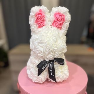 Królik z różyczek biały S