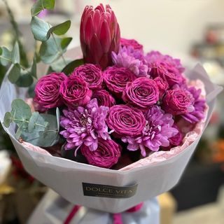 Bukiet n.142 Różowy z ewkaliptem