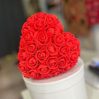 Serduszko z różyczek czerwony (S)