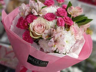 Bukiet n.93  Różowo - Biały