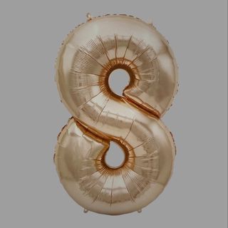 Balon z helem cyfra 8