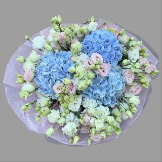 Bukiet hortensji z eustomą 