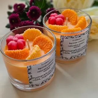 Świeca sojowa 200ml pomarańcza róża