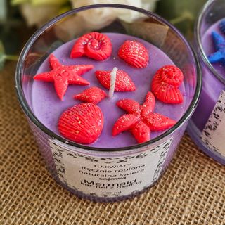 Mermaid, świeca sojowa 200ml karmel z maliną.