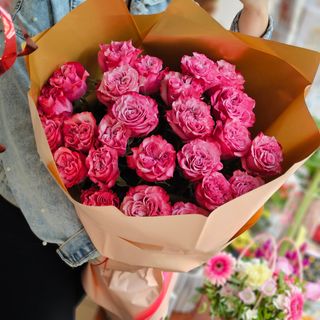 Różowe róże, 50 sztuk