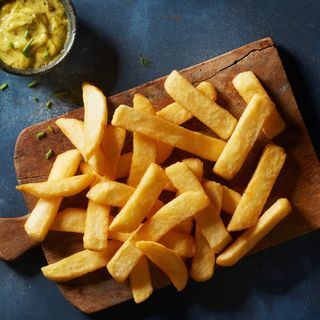 Grube frytki około 150/200 gram z ketchupem