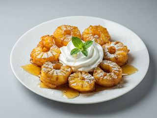 Ananas w cieście z bita śmietana