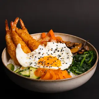 Bibimbap krewetka
