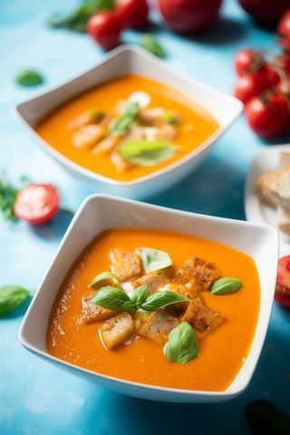 Krem pomidorowy z mozzarellą i grzankami