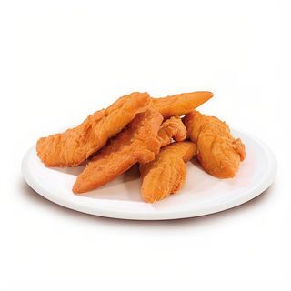 Talerz ze stripsami i frytkami