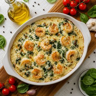Krewetki zapiekane