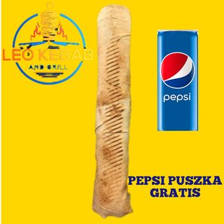 Kebab pita mega Plus Pepsi puszka gratis 330ml