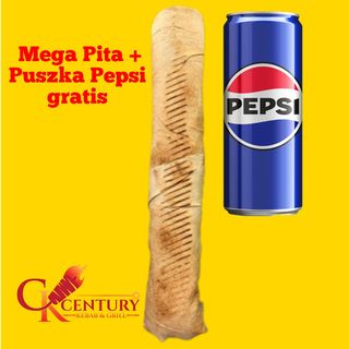 Kebab pita mega Plus Pepsi puszka gratis 330ml