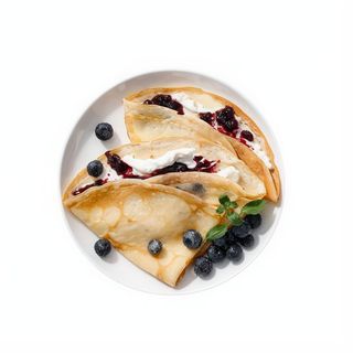 Naleśniki z serem waniliowym i borówkami