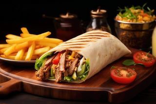 Tortilla mega kebab.
