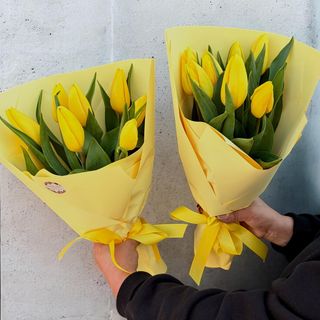 7 żółtych tulipanów