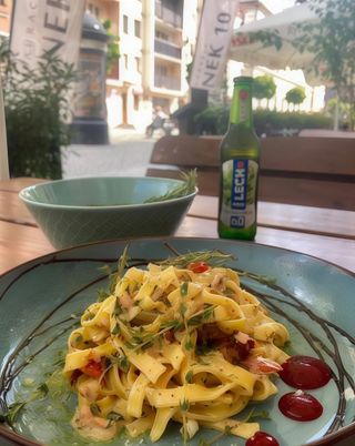 Makaron tagliatelle z krewetkami