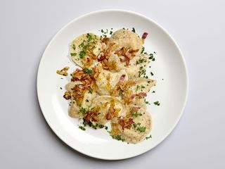 Pierogi z ziemniakami i boczkiem