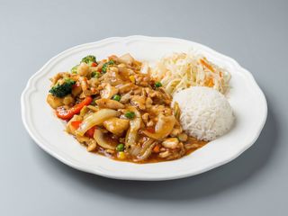 Kurczak z grzybami i warzywami