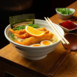 Orange Shio ramen z krewetkami nobashi