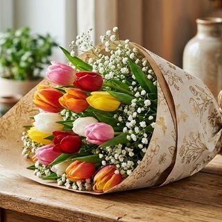 Bukiet wiosennych tulipanów