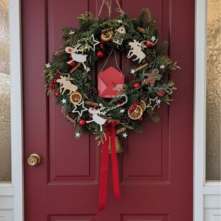 Świąteczny wieniec podświetlany