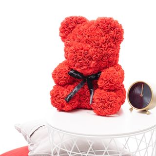 Miś z różyczek czerwony duży 