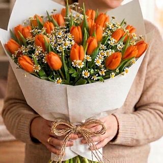 Bukiet tulipanów pomarańczowa energia