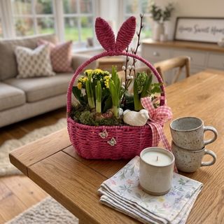 Wielkanocna dekoracja w koszyku