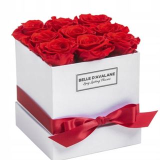 Luksusowy Flowerbox wiecznych róż czerwone