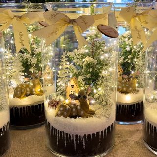 Świąteczny las w szkle podświetlany