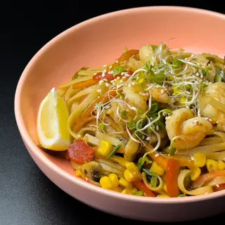 Udon z krewetkami
