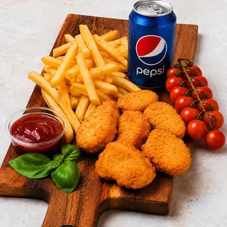 Zestaw Nuggetsy frytki pepsi