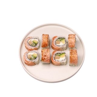 Flamed salmon