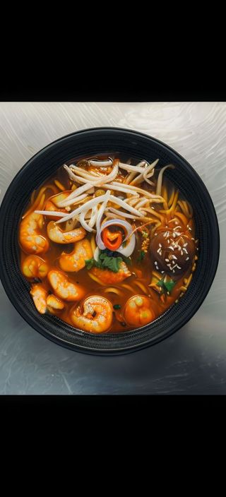 Curry ramen krewetki