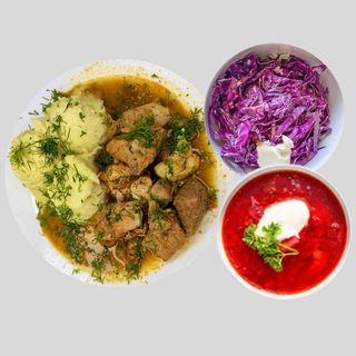 Zestaw 1000+g: ZUPA + Gulasz po więgersku + Dodatki